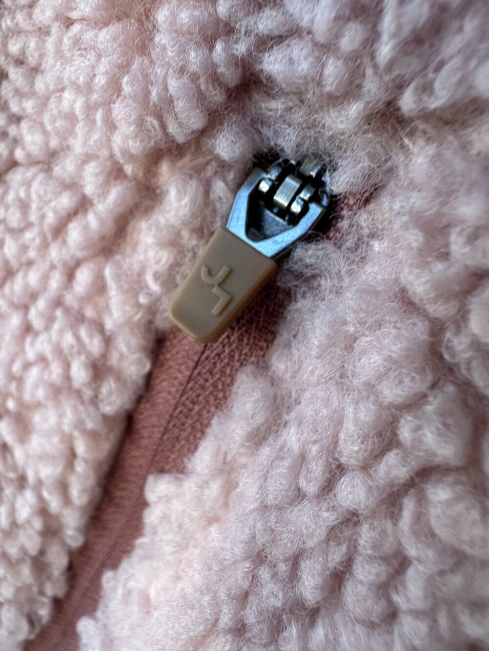 JOY LAB Women’s XL Blush Pink Sherpa Fleece Full Zip Teddy Jacket Cozy - Picture 7 of 13